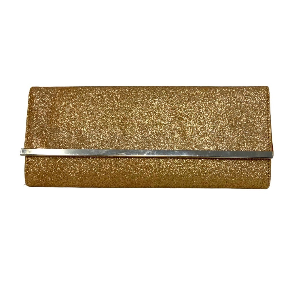 Champagne Glittered Evening Out Night Clutch Bag